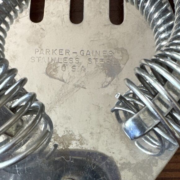 MCM Parker Gaines Stainless Cocktail Strainer w/ Marbled Bakelite Handle USA - Picture 5 of 7